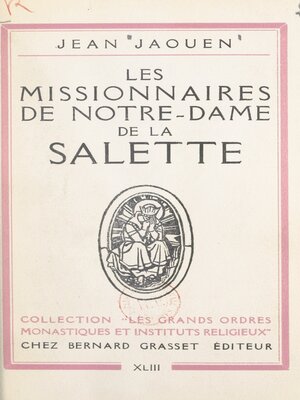 cover image of Les missionnaires de Notre-Dame de La Salette